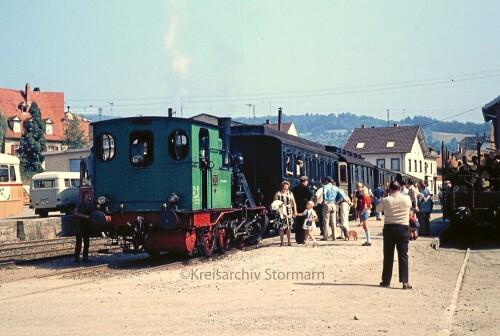 Württembergische T 3 Kandern Bahnhof Dampflok historischer Zug 1973 c