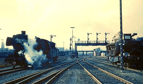 Rothenburgsort 1969 Signalbrücke Flügelsingal Panzer Schienentransport Güterbahnhof Gbf Güterbahnhof