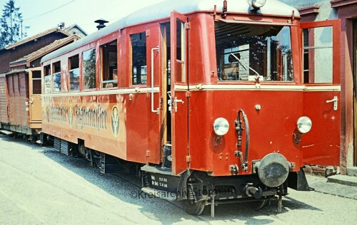 Lichtenau Ulm Bahnhof 1967 Schmalspurbahn Triebwagen Güterwagen Kombinatons Betrieb (3)
