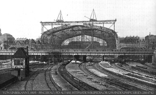 Hamburg Hauptbahnhof im Bau 1905