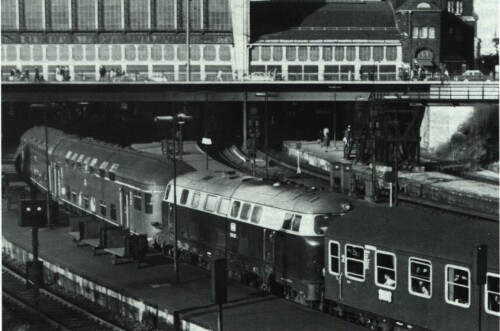 1962 BR 216 Lollo V 160 Prototyp LBE DoSto DAB 26 Doppelstockwagen Sandwich Hamburg Hauptbahnhof