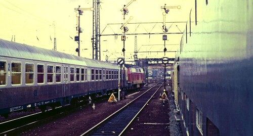 Hamburg Hauptbahnhof Hbf 1984 Lübeck Büchener Eisenbahn V 200 Hochbahn b (1)