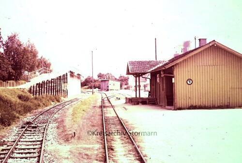 Bahnhof Wittislingen 1966 Strecke Neresheim Dillingen Terrazzowerkes Hahn a (1)