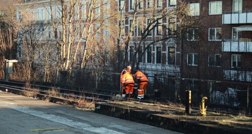 Altona Bahnhof Hamburg Arbeit an Gleissperre Feb 2025 (2)