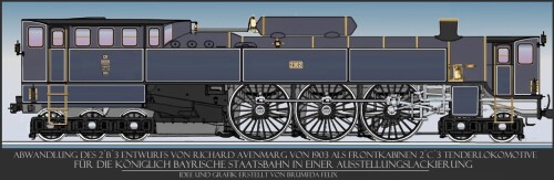 Bayrische S 3 8 grün fiktive Stromlinienlokomotive Frontkabine frontcabe Richard Avenmarg Serienmode