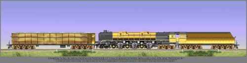 BR 19 1001 Dampfmotorlok Henschel 1 F 3 Wüstenlok 1942 BR 46 BR 53 BR 52 Kondenstender DRG Güterzug 