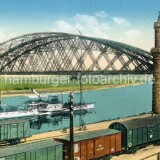 1890_Riesa_Eisenbahnbrucke_Hafen_Hafenbahn_Gleise_Guterwagen_Schiff_Kai
