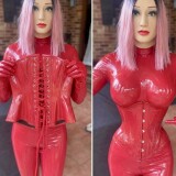 Corset-locked-red-rubberdoll-Annarosenmuller