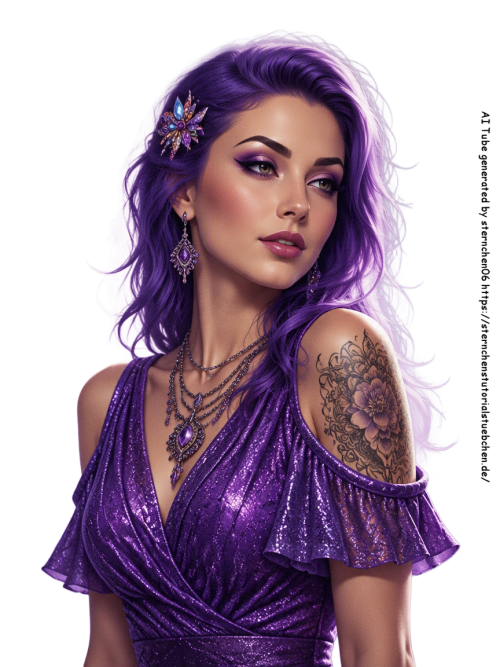 airbrush tattoo lila halbkoerper 03
