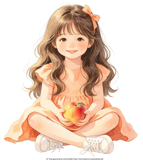 Pfirsichmädchen Illustration (1)
