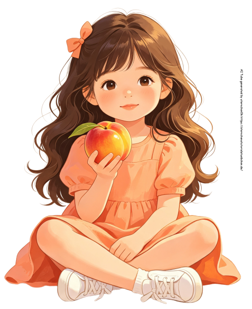 Pfirsichmädchen Illustration (2)