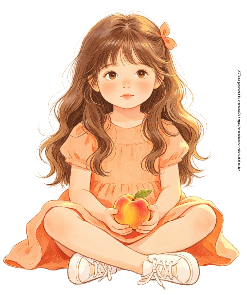Pfirsichmädchen Illustration (3)